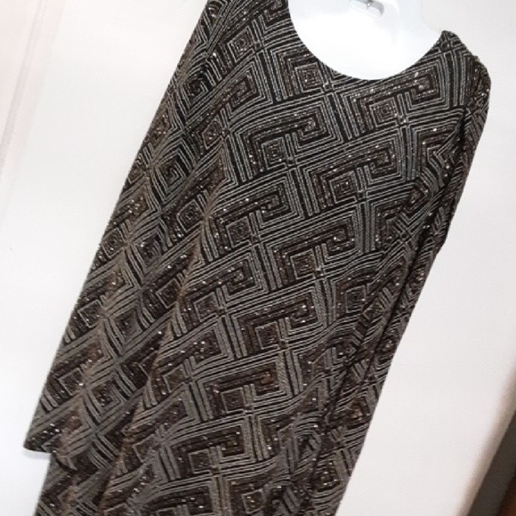 Olivia Matthews Dresses & Skirts - Elegant Black and Silver Geometric Dress